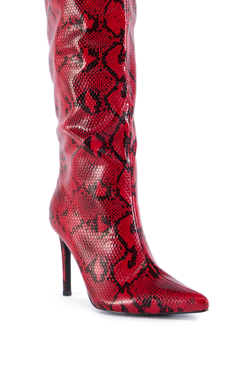 AZALEA WANG RIPPLY RED PRINTED BOOT