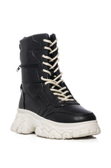 AZALEA WANG SCOTTIE BLACK FLATFORM HIGH TOP SNEAKER