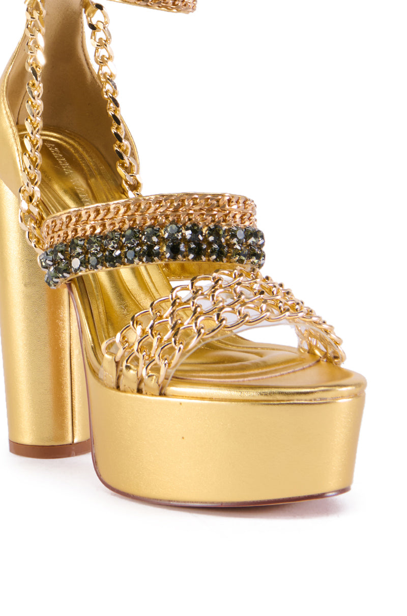 AZALEA WANG SOMARIA GOLD CHAIN SANDAL