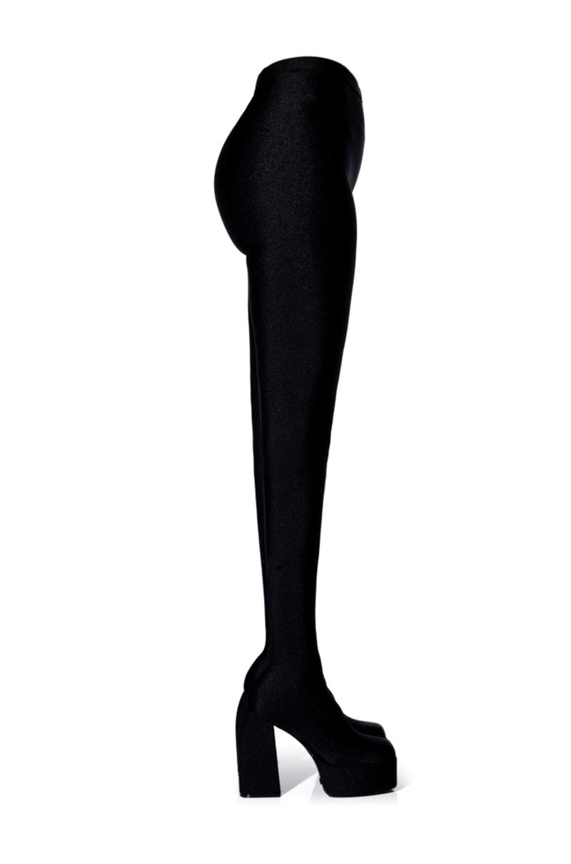 AZALA WANG HEYHEY DISCO STRETCH CHUNKY PANT BOOT IN BLACK