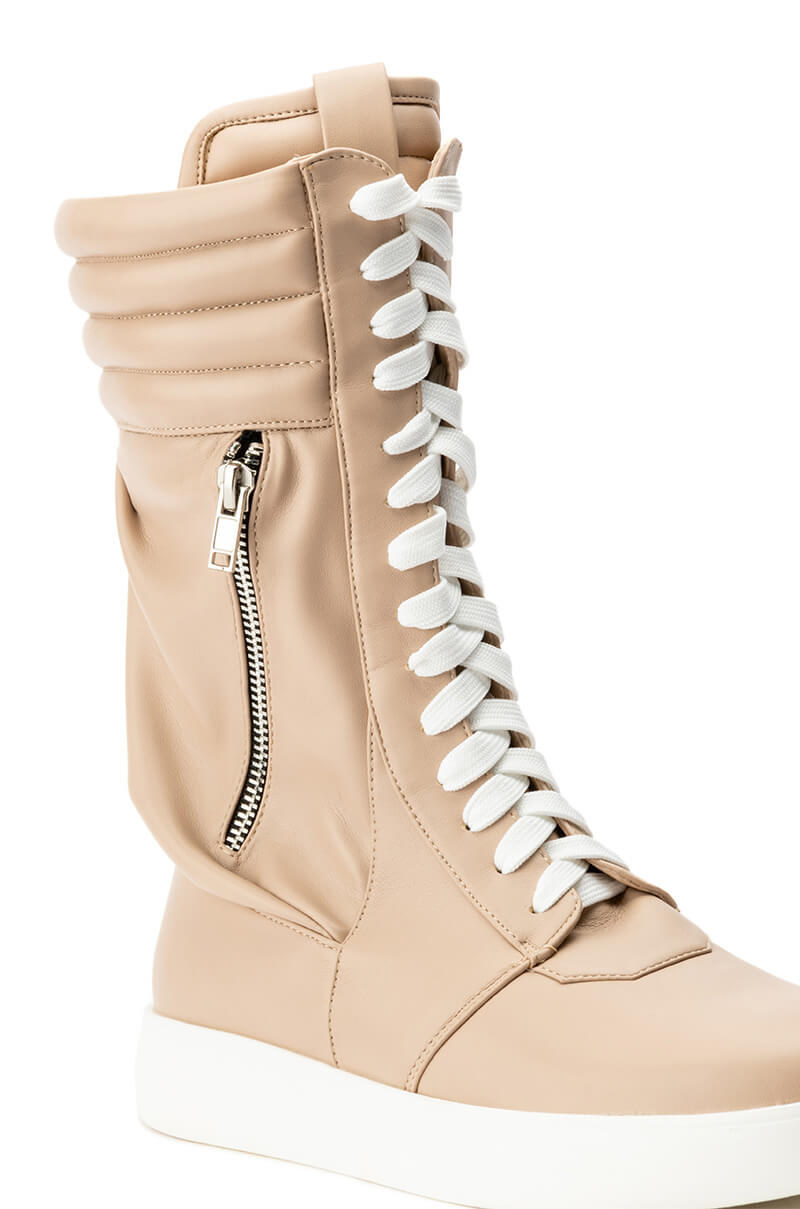 AZALEA WANG TONY MID CALF SNEAKER IN BONE