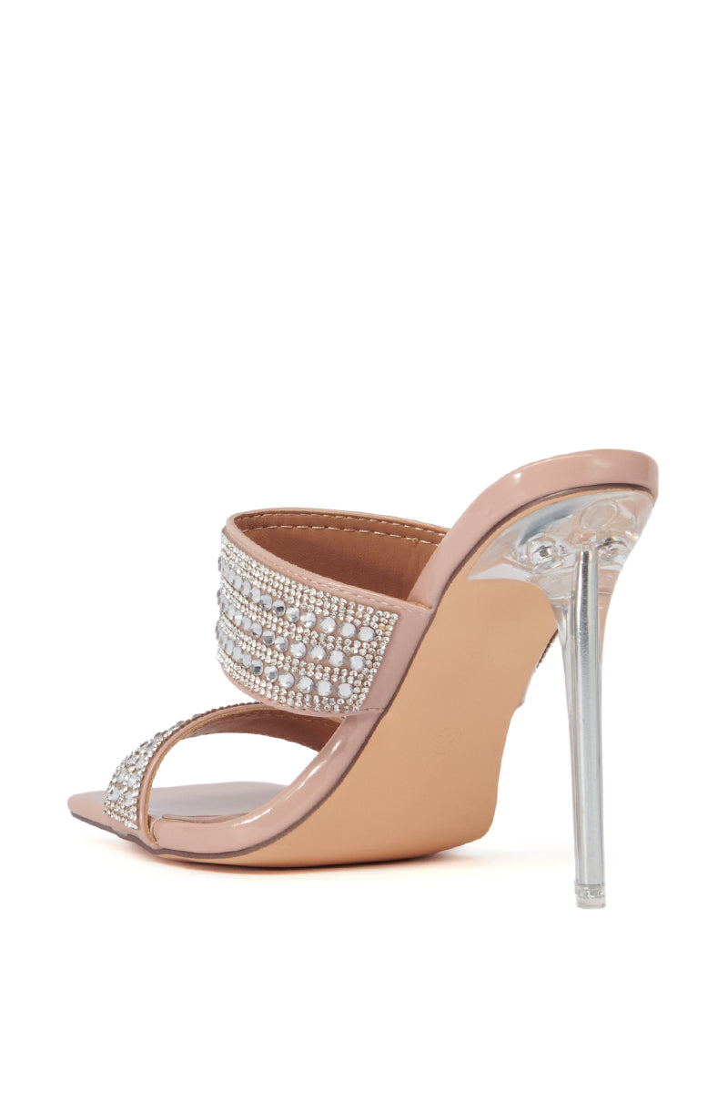 AZALEA WANG YONAH NUDE RHINESTONE SANDAL