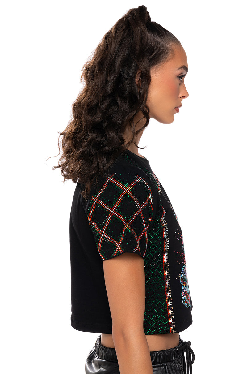 BROKEN HEART EMBELLISHED GRAPHIC TEE