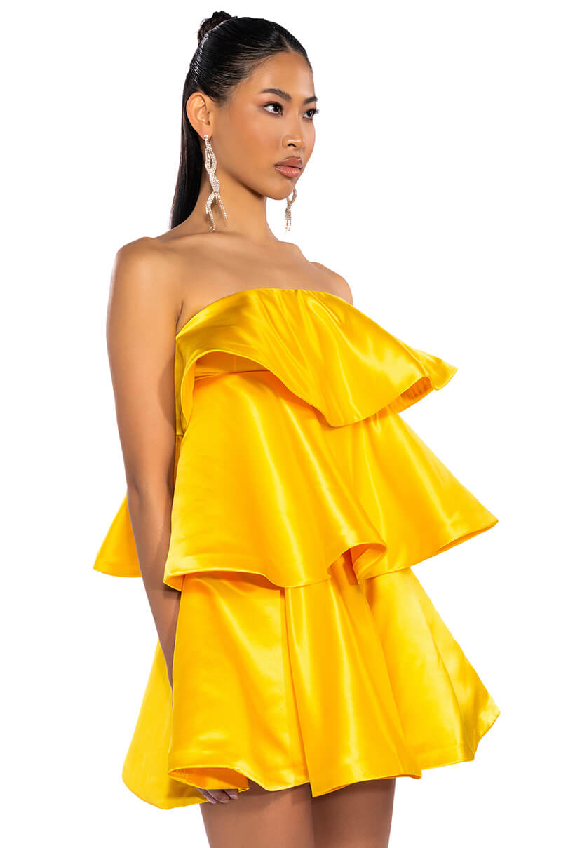CENTER OF ATTENTION LAYERED MINI DRESS