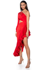 CHA CHA CUT OUT HIGH LOW MAXI DRESS
