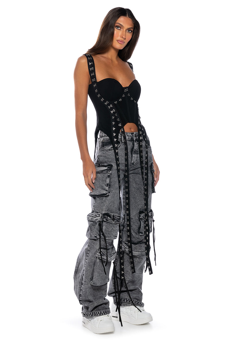CHAINS AND TIES CORSET TOP