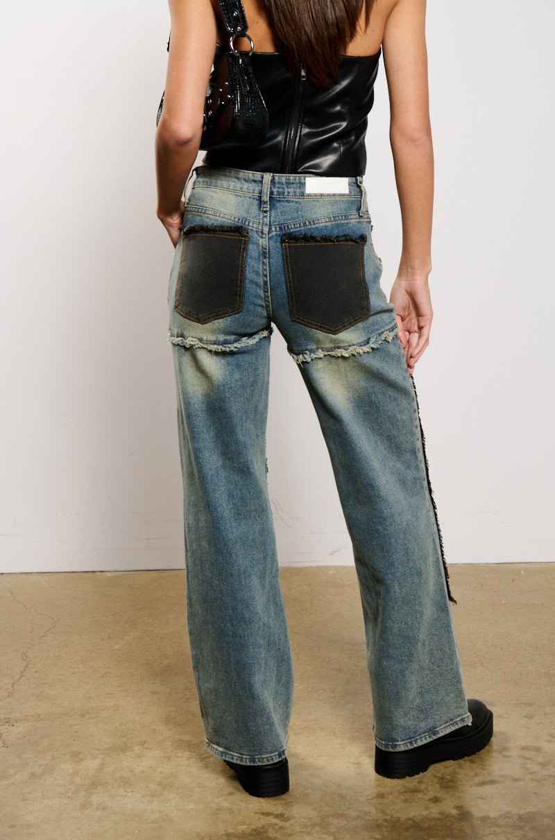 DEEP IN THE BOTTOM DISTRESSED DENIM PANT