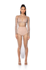 ELENA RHINESTONE SHEER MAXI DRESS
