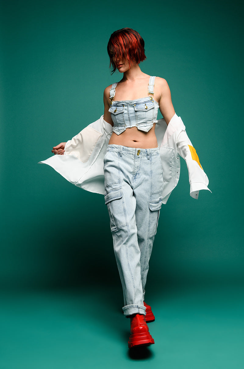 ELIZA DENIM CORSET TOP