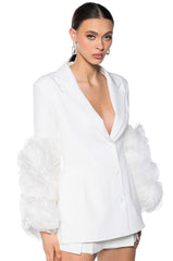 EUPHORIES FLORAL ARM LUXE BLAZER