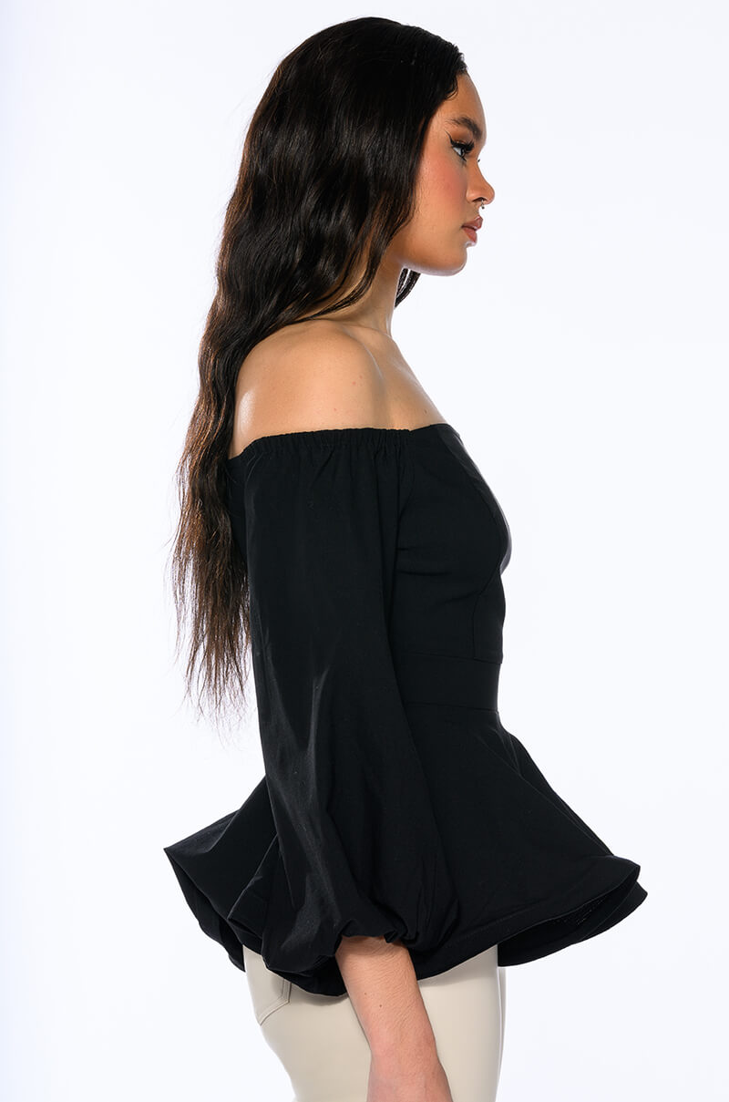 EVELYN OFF THE SHOULDER POPLIN BLOUSE