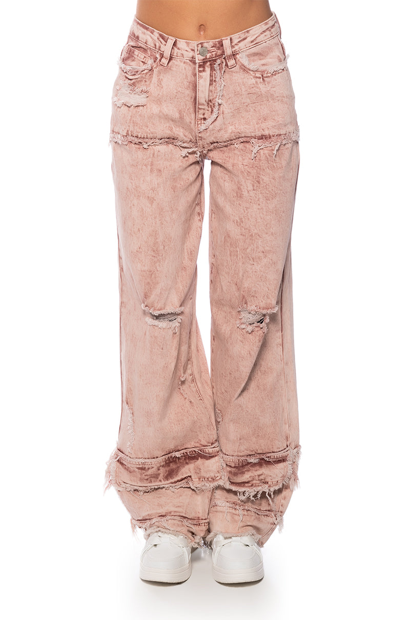 FAYE DISTRESSED RELAXED FIT JEANS
