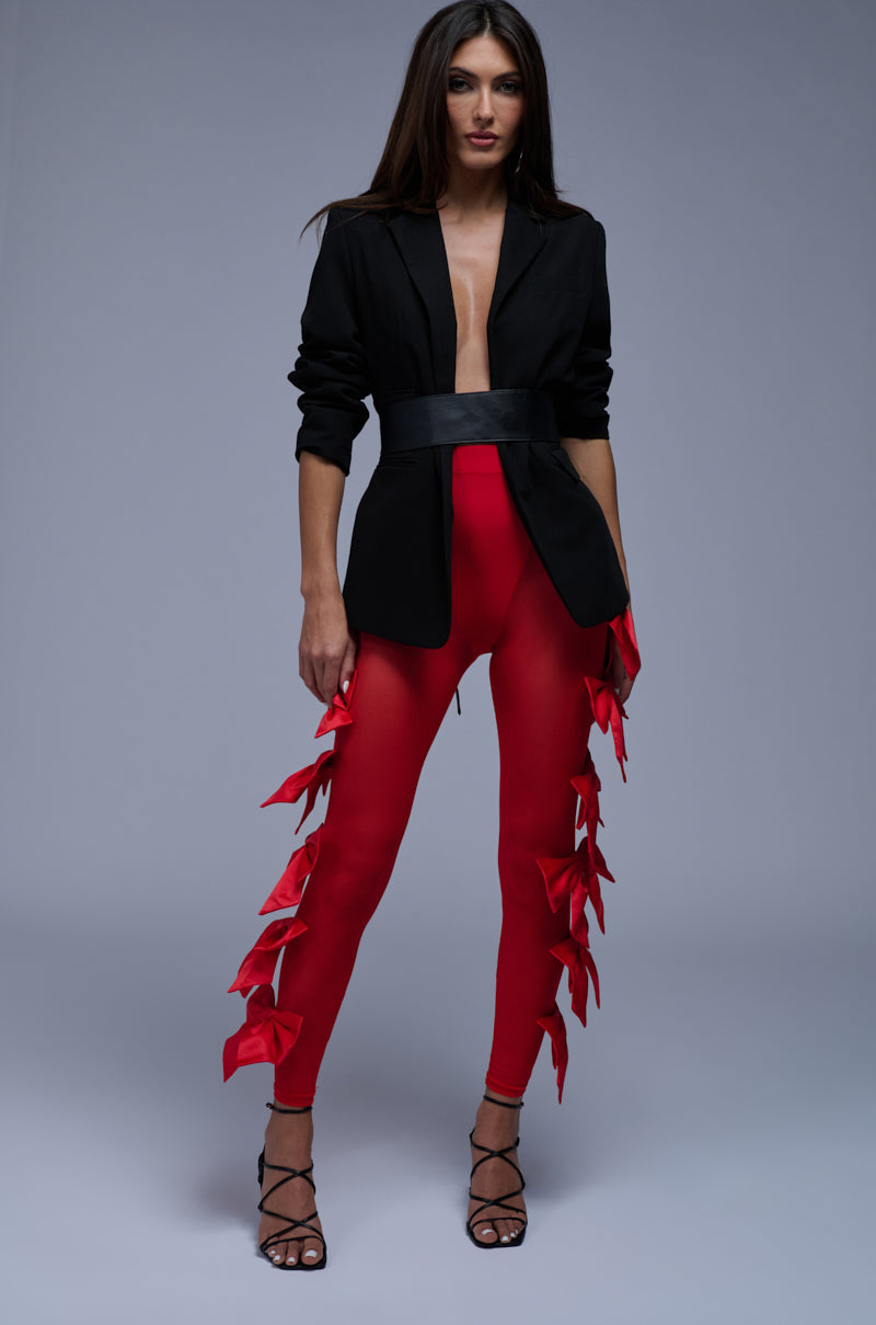 FEELING CUTE BOW LEGGING IN RED