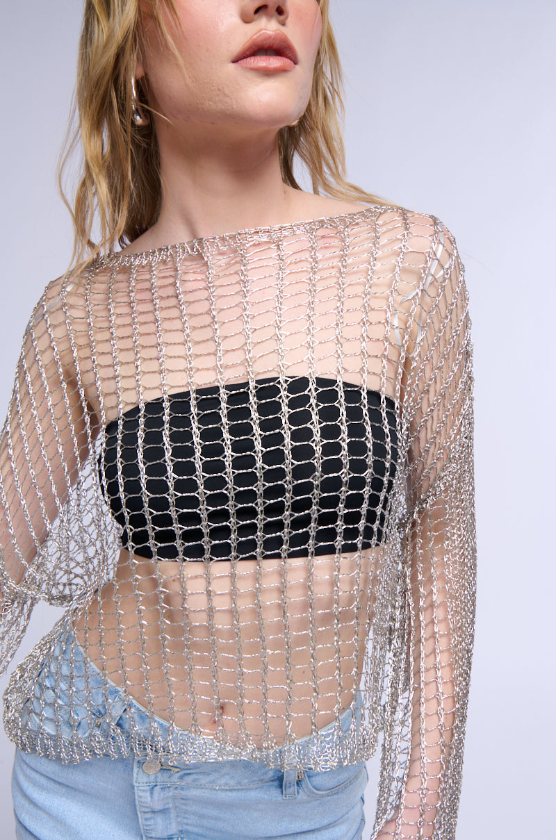 FOR THE BEACH METALLIC SWEATER
