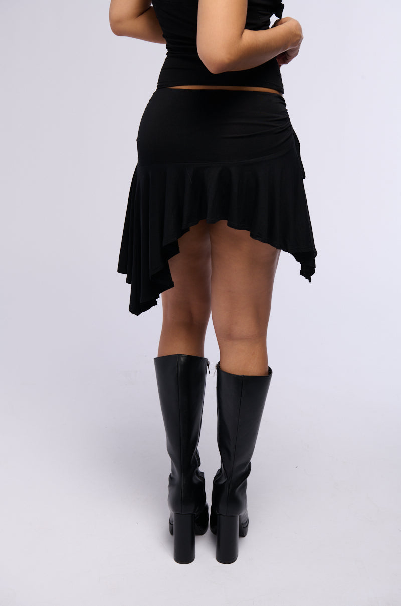 FREE SPIRIT RUCHED KNIT MINI SKIRT