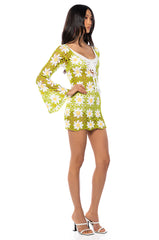 GARDEN ANGEL CROCHET MINI DRESS
