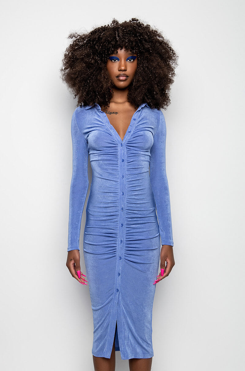 GRAM READY SLINKY MIDI DRESS