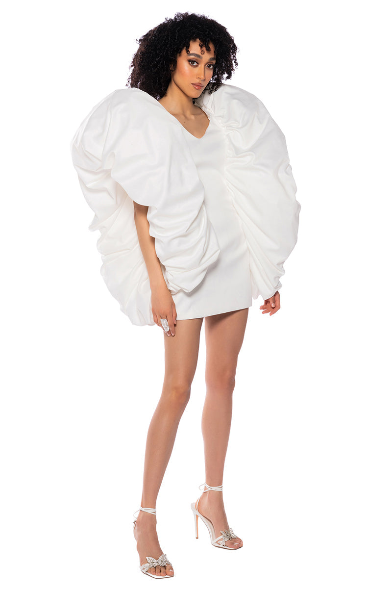EVELYN PUFF FULL SLEEVE MINI DRESS