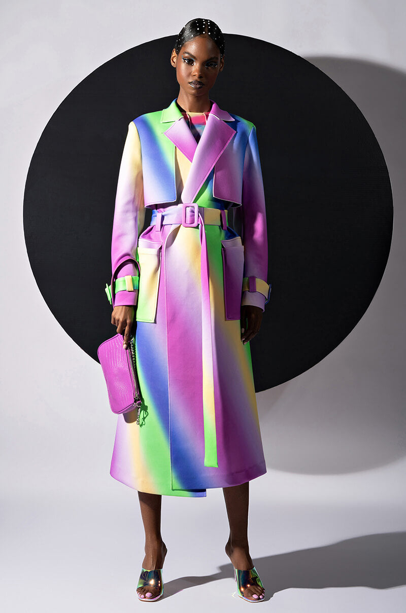 NO PLACE LIKE HOME OMBRE TRENCH JACKET