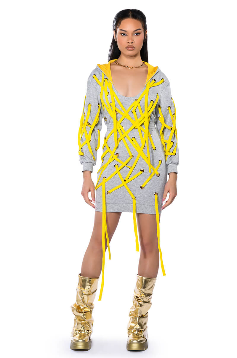 PARKER STRING DETAIL SWEATSHIRT DRESS