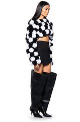 CROPPED POM POM CARDIGAN