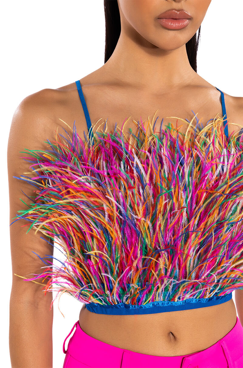REAL OSTRICH FEATHER TOP