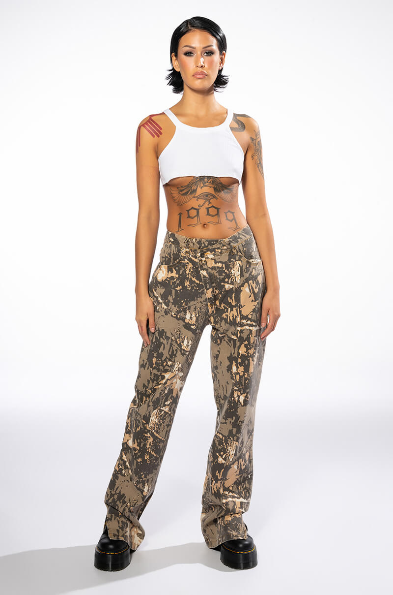 RESTART WRAP BUTTON DETAIL STRAIGHT PANT